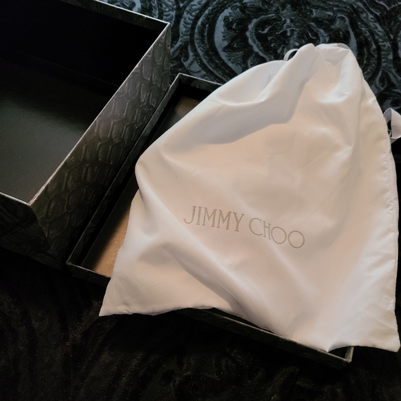 Jimmy Choo Nickel Chain trim Leather Sandals - Picture 12 of 12